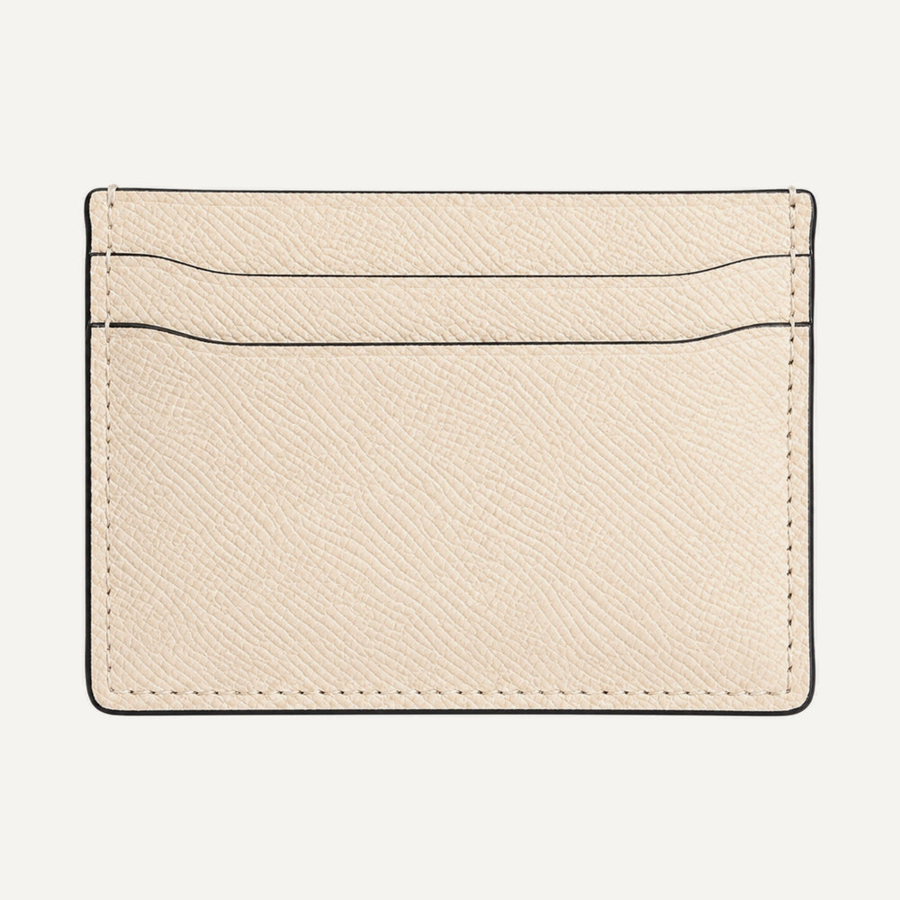 Leather card holder in Cream — 15 Parker