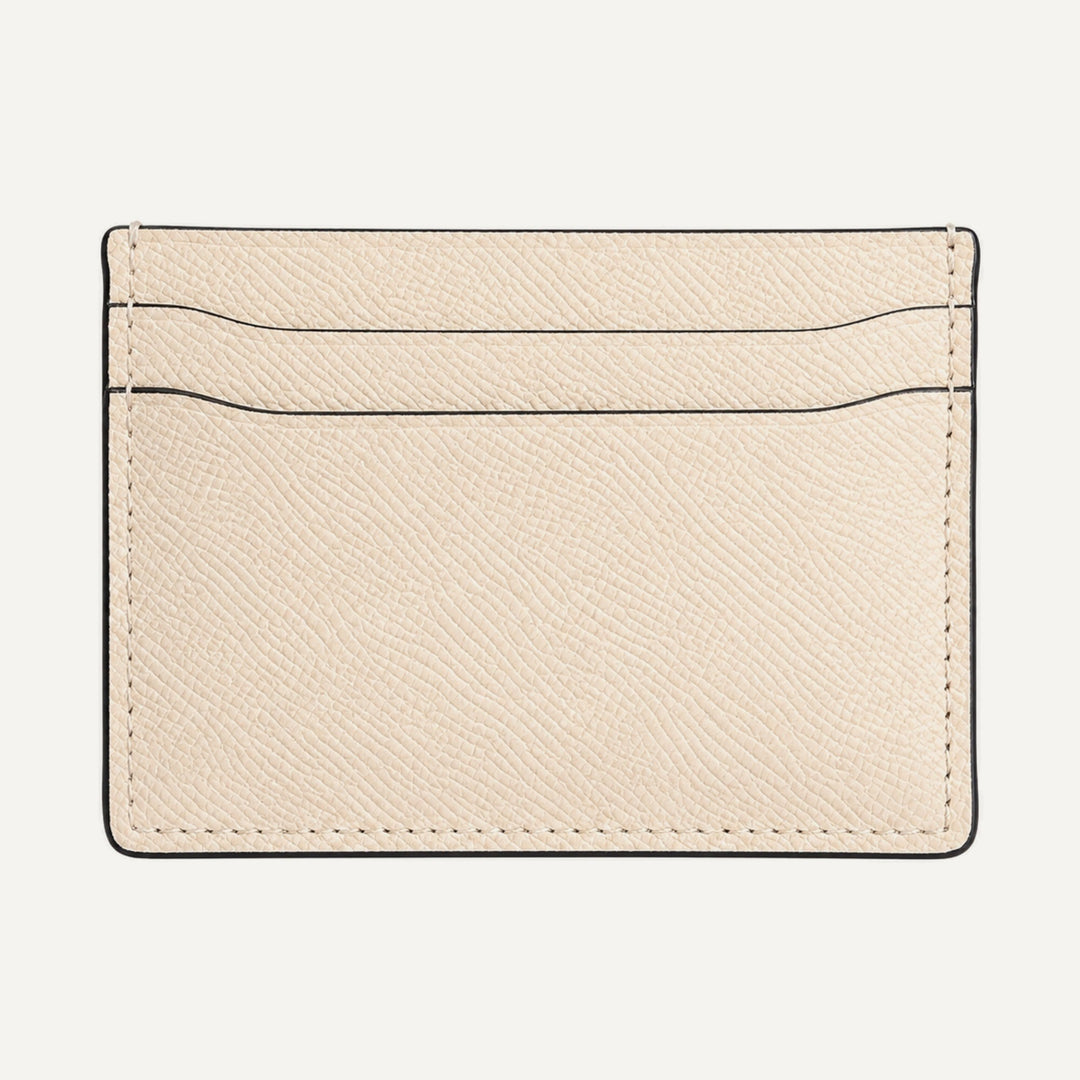 Leather card holder in Cream — 15 Parker