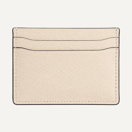 Leather card holder in Cream — 15 Parker