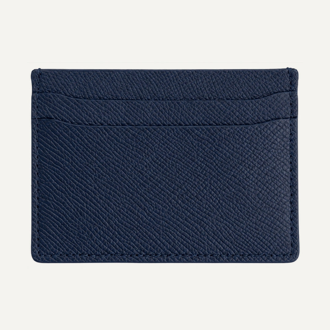 Leather card holder in Navy — 15 Parker