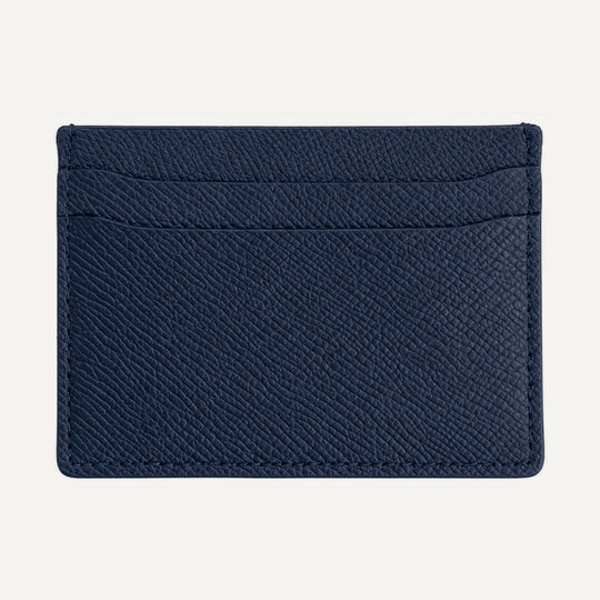 Leather card holder in Navy — 15 Parker