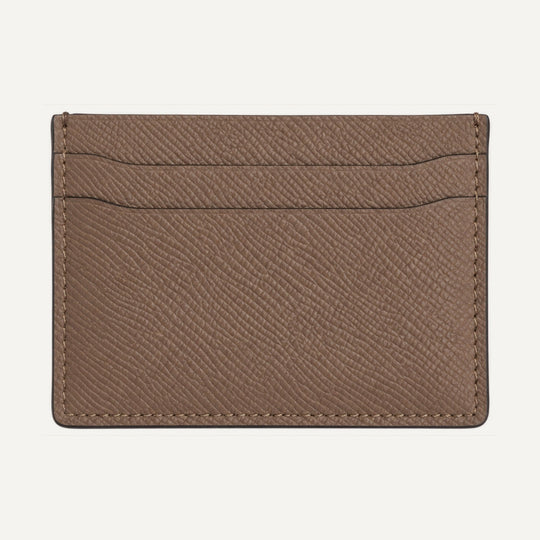 Leather card holder in Taupe — 15 Parker