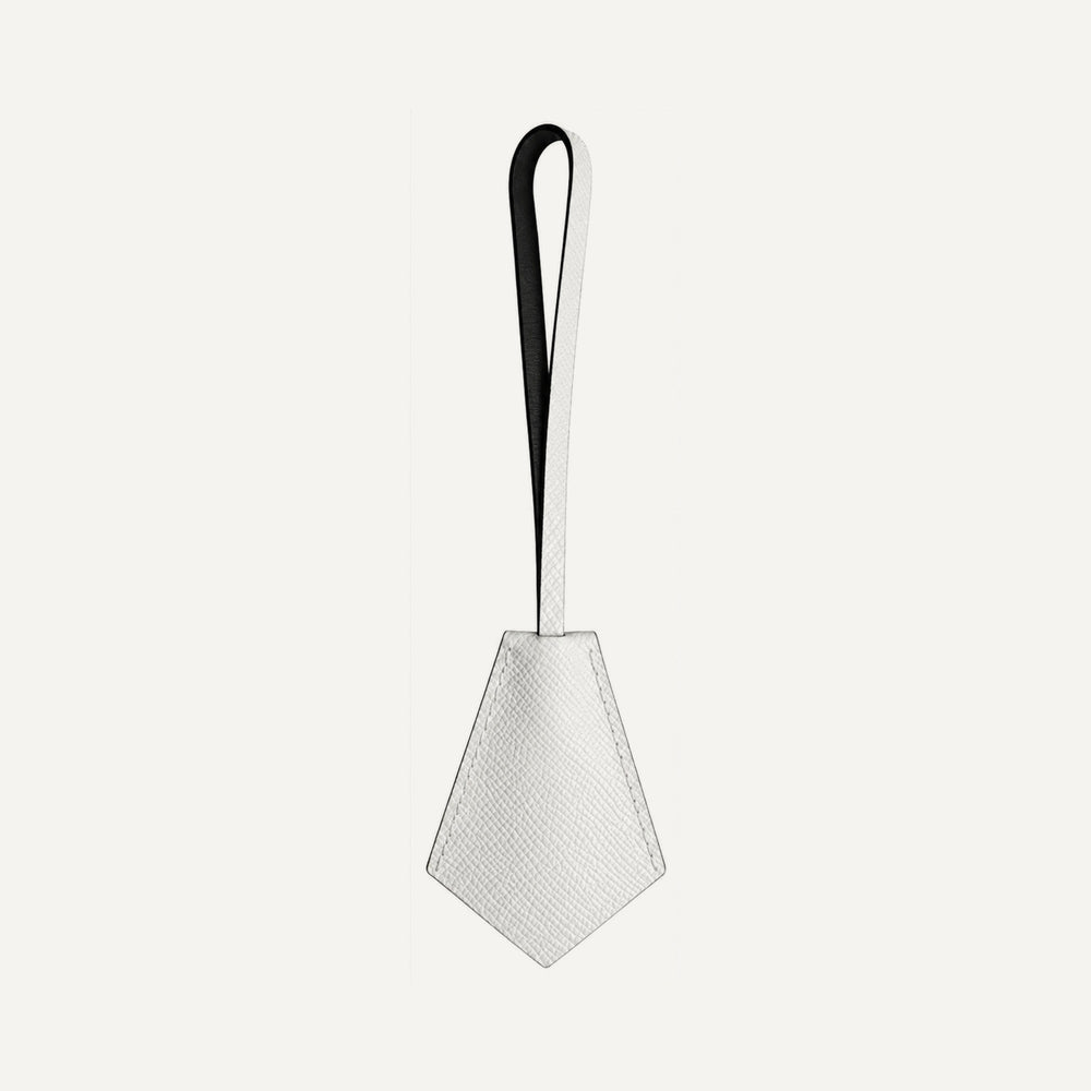 Leather key ring in Cream — 15 Parker