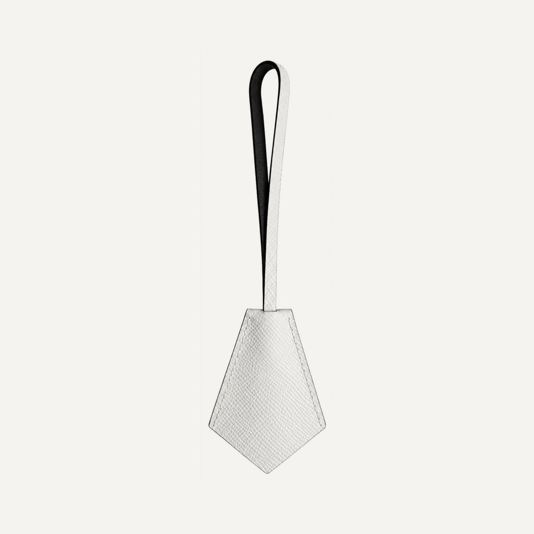 Leather key ring in Cream — 15 Parker