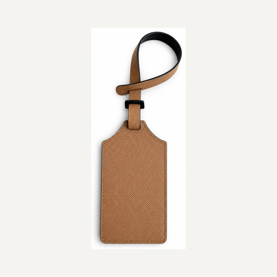 Leather Luggage Tag in Biscuit