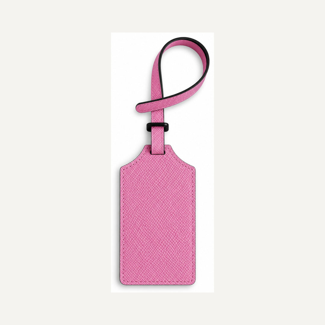 Leather Luggage Tag in Pink