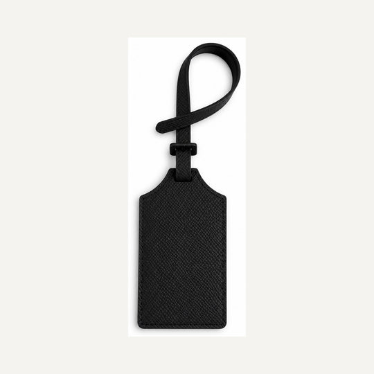 Leather Luggage Tag in Black Coffee