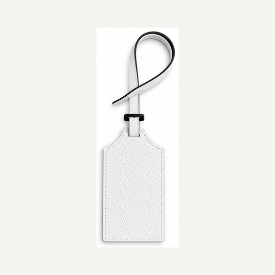 Leather Luggage Tag in Cream