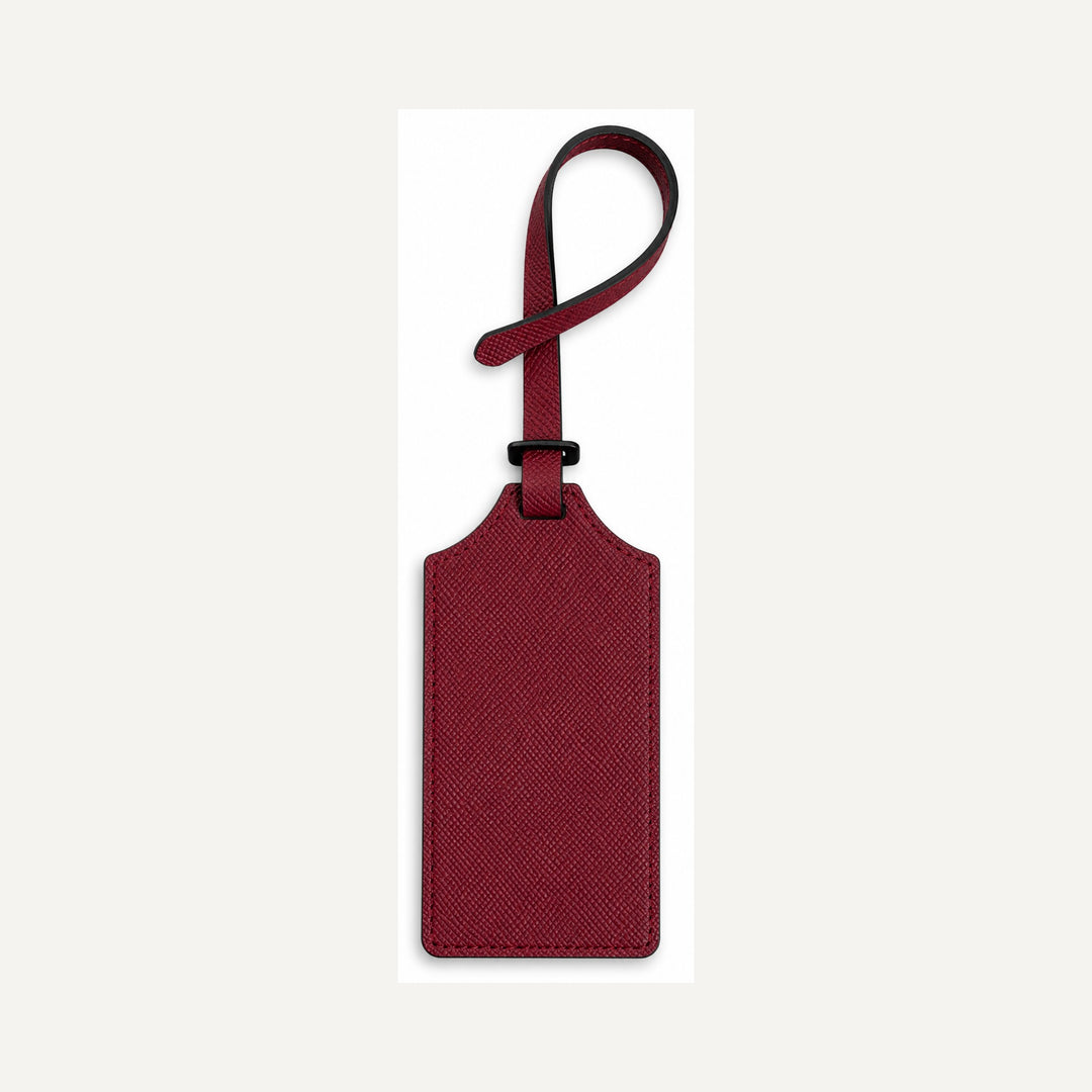 Leather Luggage Tag in Burgundy