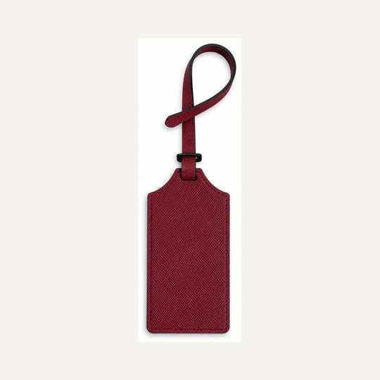 Leather Luggage Tag in Burgundy