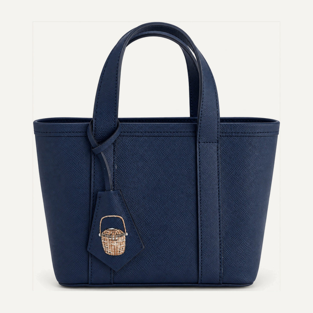 The Basket Tote — a one-of-a-kind leather boat tote hand-painted by Gabby, 15 Parker