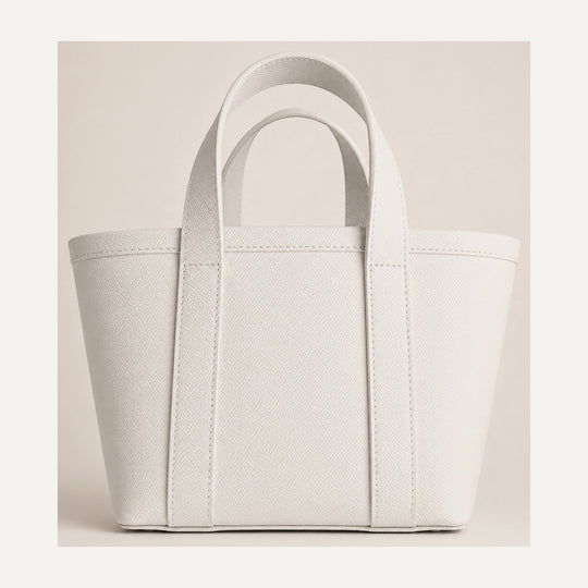 Leather boat tote in Cream — 15 Parker