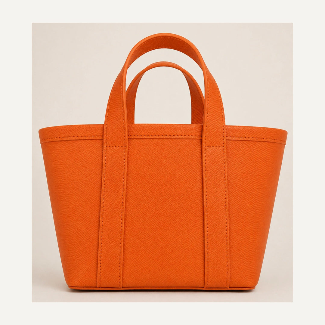 Leather boat tote in Orange — 15 Parker