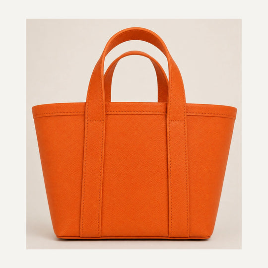 Leather boat tote in Orange — 15 Parker